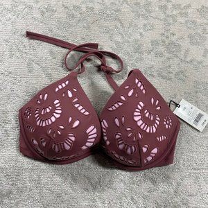 Shade & Shore 36DD Bikini Top Pink Push Up NWT